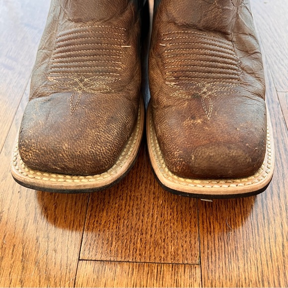 Ariat Distressed Leather Western Cowboy Boots Turquoise Stitching Womens 7B Boho - Picture 2 of 16